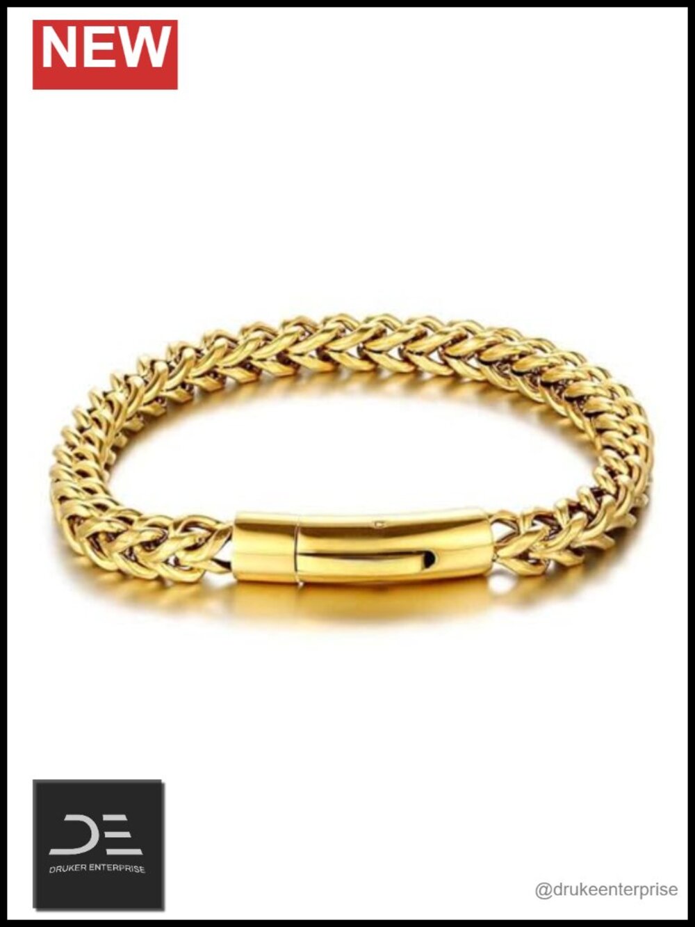 18K Pure Gold Bangle Bracelet Adjustable Hook Clasp Unisex